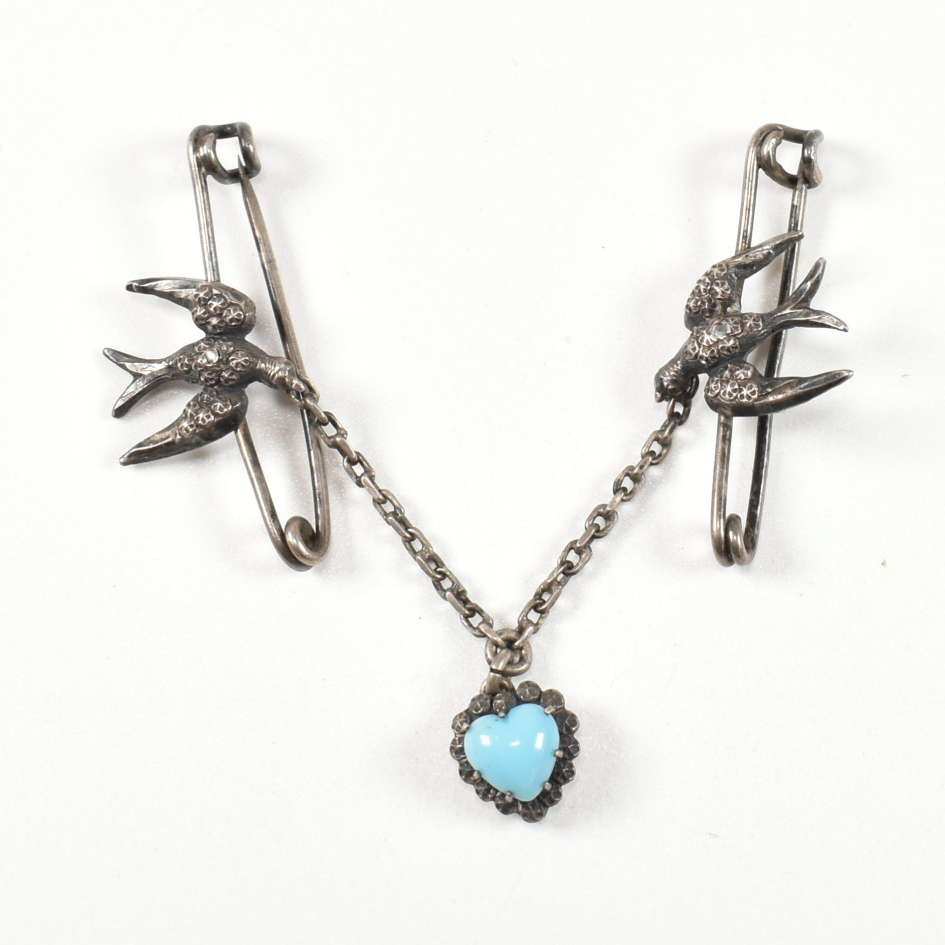 COLLECTION OF SILVER JEWELLERY INCLUDING FRENCH SECESSIONIST BROOCH PIN - Image 3 of 7