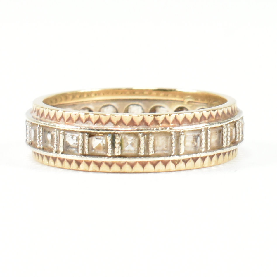 HALLMARKED 9CT GOLD & WHITE STONE ETERNITY RING - Image 3 of 5