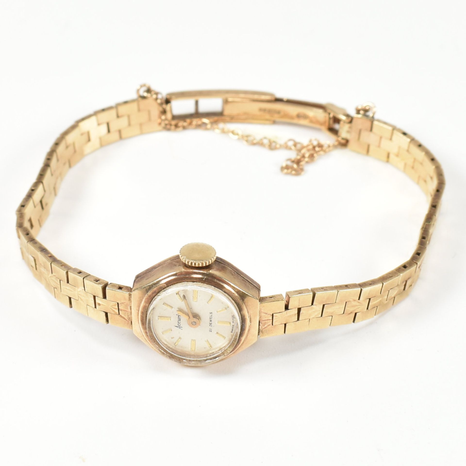 9CT GOLD HALLMARKED ACCURIST LADIES DRESS WATCH - Image 2 of 5