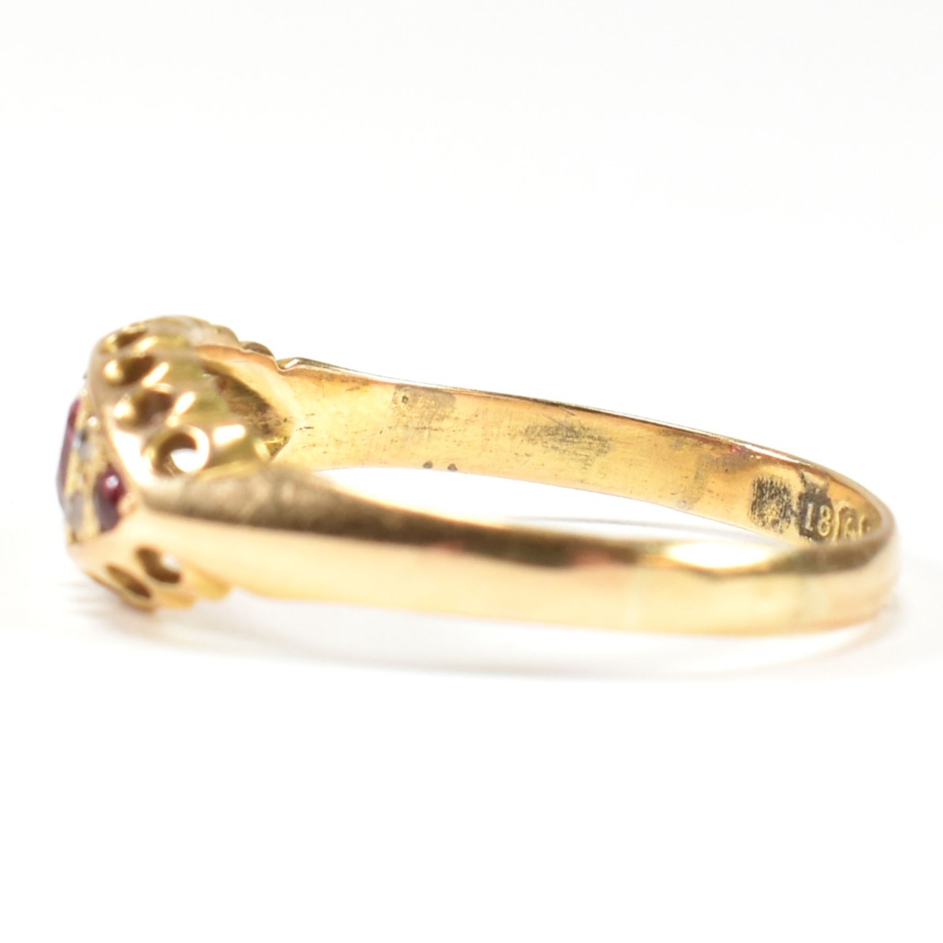 EDWARDIAN 18CT GOLD RUBY & DIAMOND RING - Bild 7 aus 9