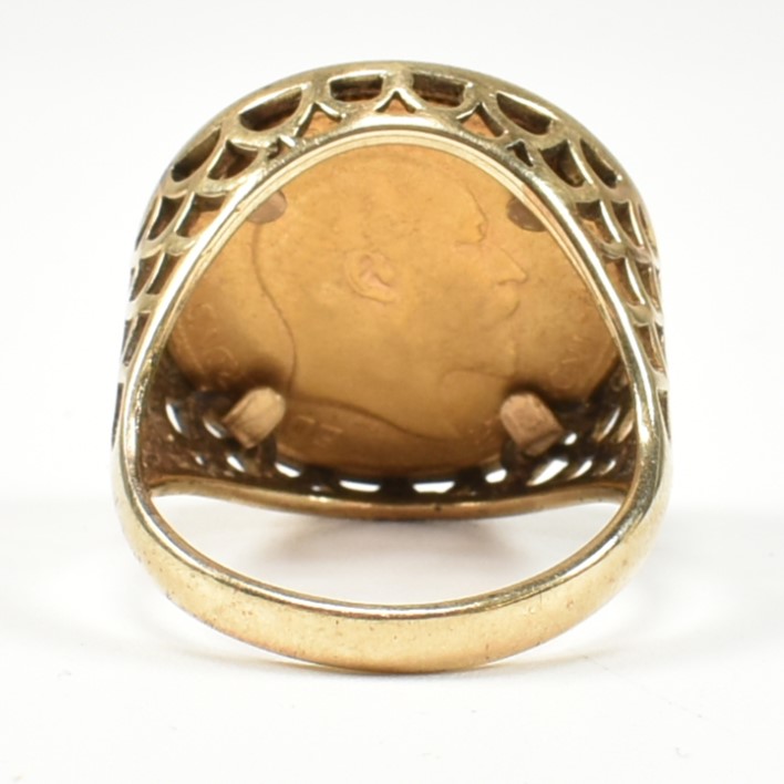 HALLMARKED 9CT GOLD MOUNTED HALF SOVEREIGN RING - Image 3 of 7