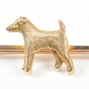 EARLY 20TH CENTURY 9CT GOLD TERRIER DOG BAR BROOCH PIN