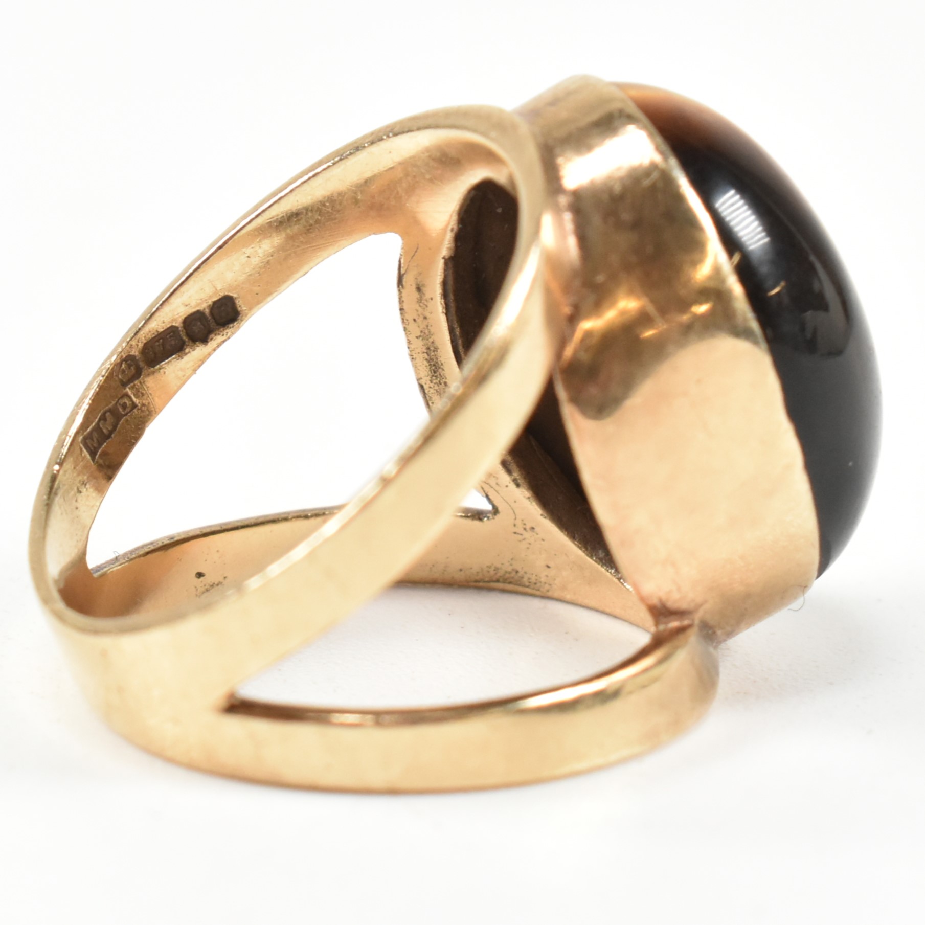 HALLMARKED 9CT GOLD & TIGER'S EYE RING - Image 8 of 9