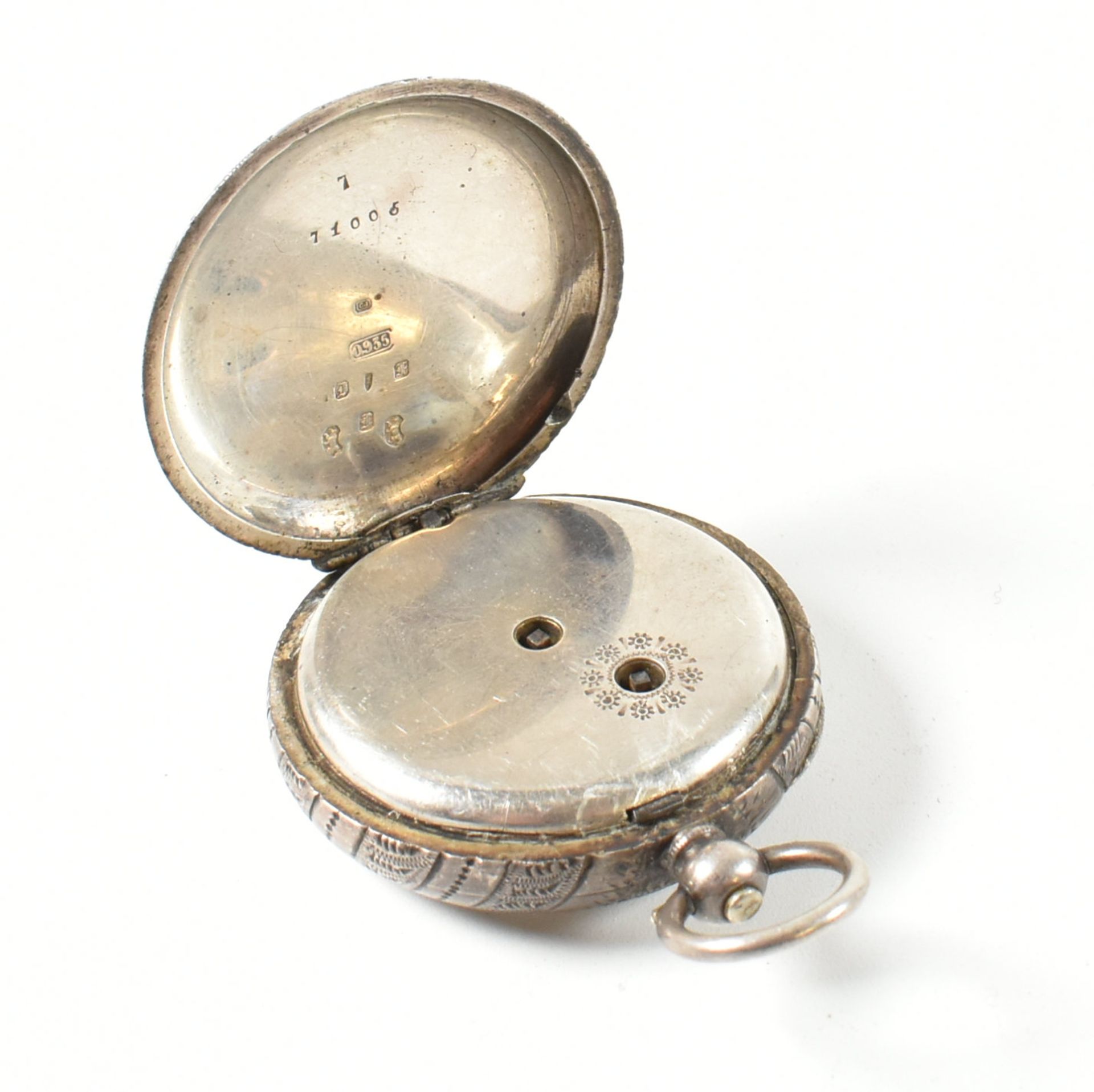 HALLMARKED SILVER R. SHOWERING OF BRISTOL FOB POCKET WATCH - Image 3 of 6