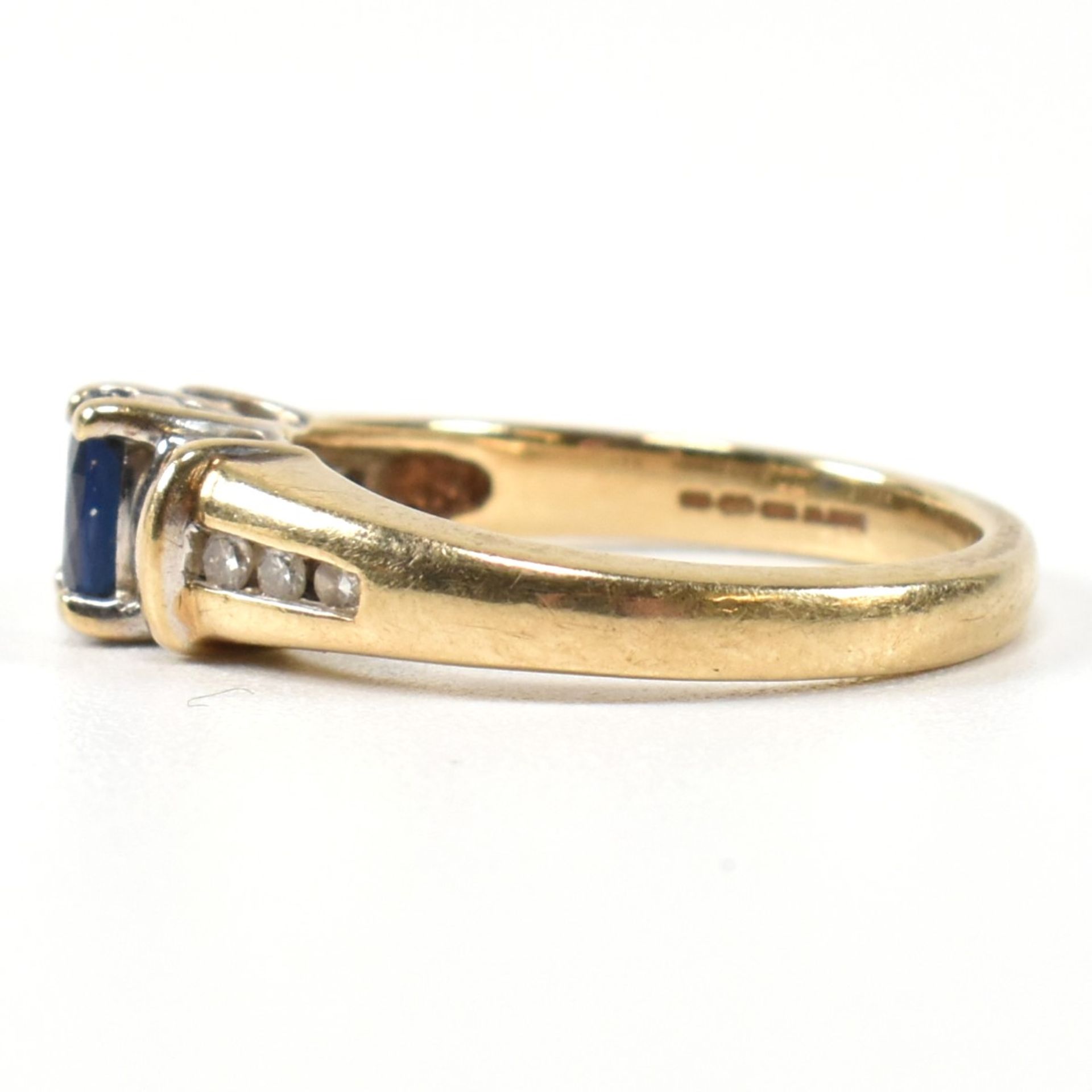 HALLMARKED 9CT GOLD SAPPHIRE & DIAMOND RING - Image 3 of 8