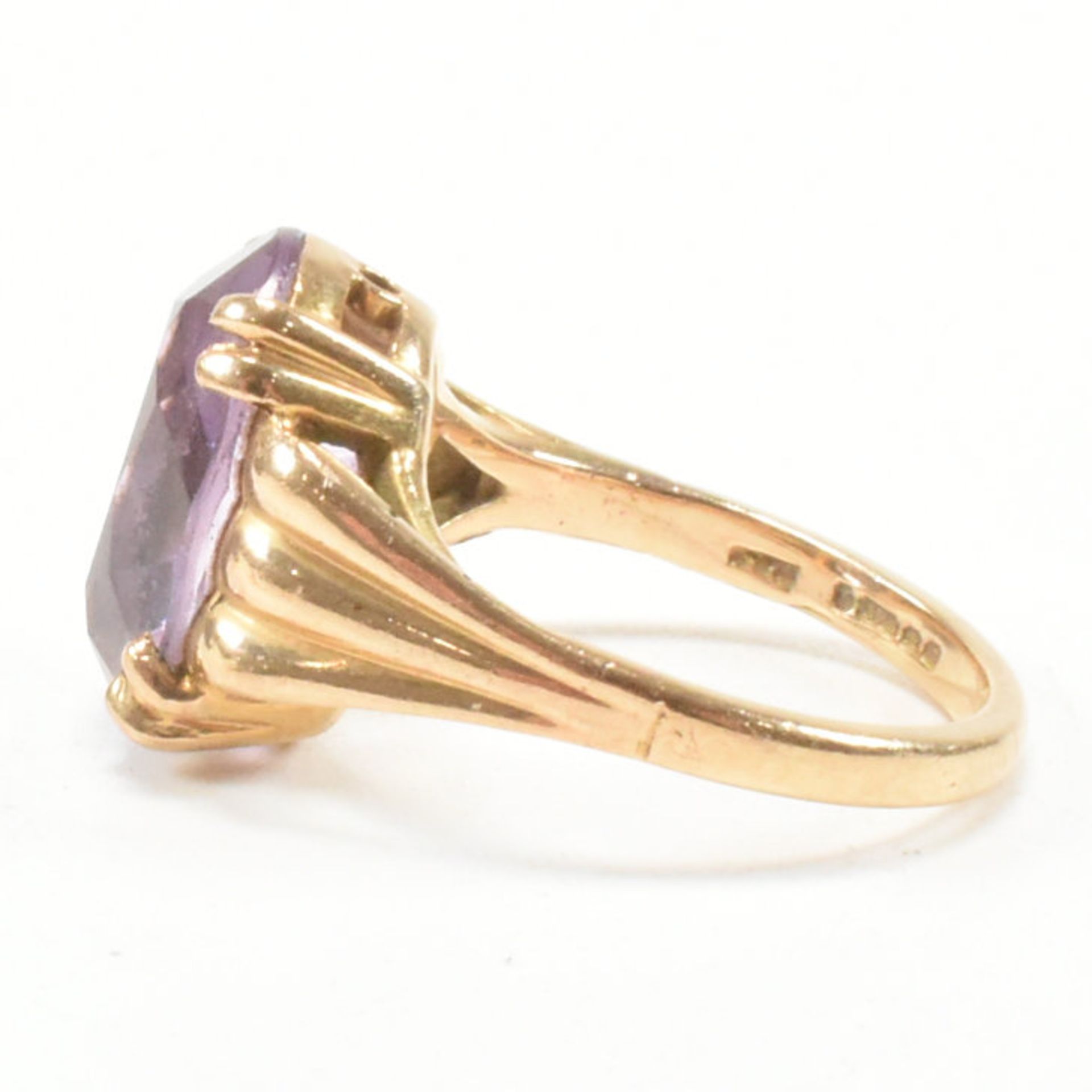 VINTAGE HALLMARKED 9CT GOLD & AMETHYST SOLITAIRE RING - Image 4 of 9