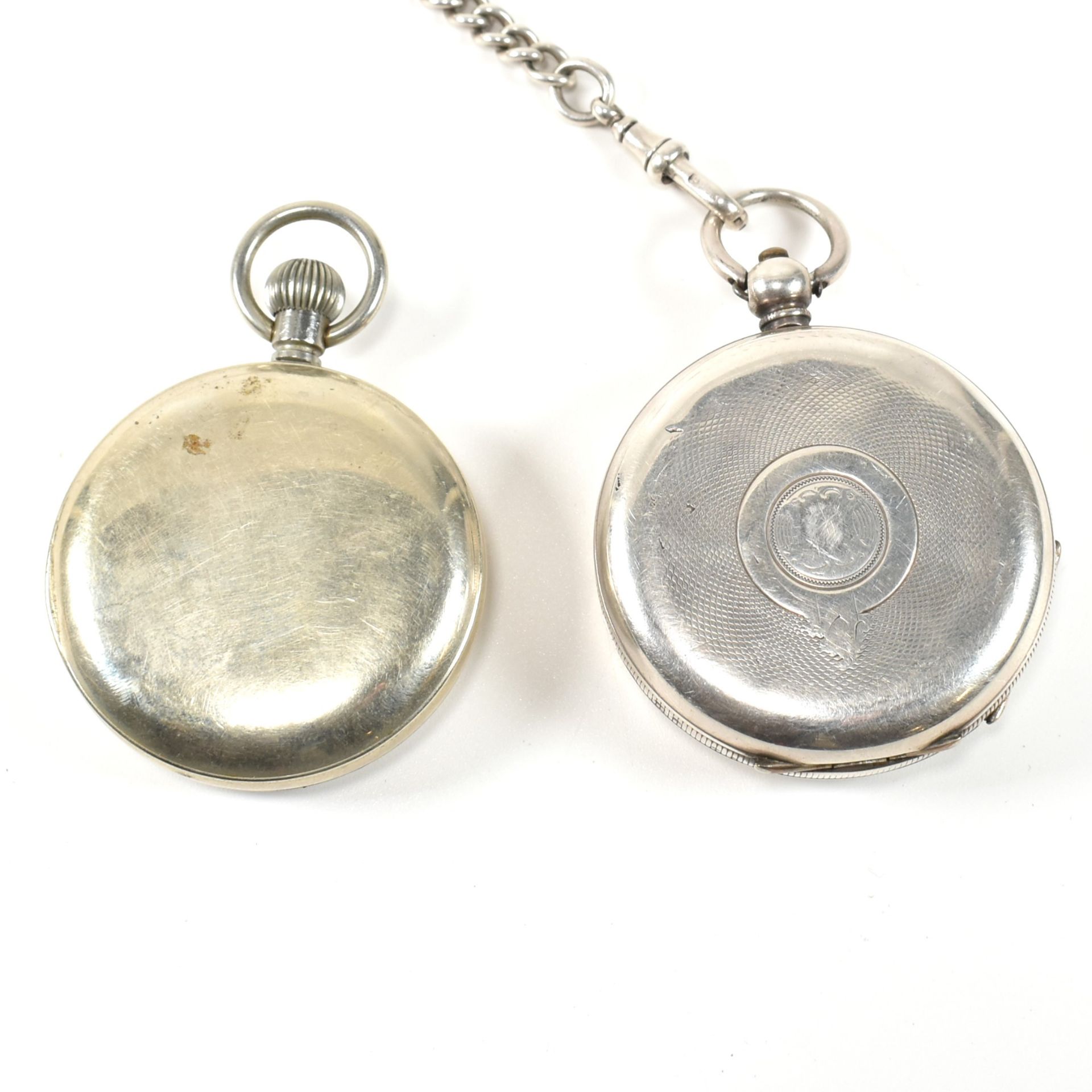 J.G. GRAVES POCKET WATCH ON SILVER ALBERT CHAIN & WALTHAM POCKET WATCH - Image 4 of 7