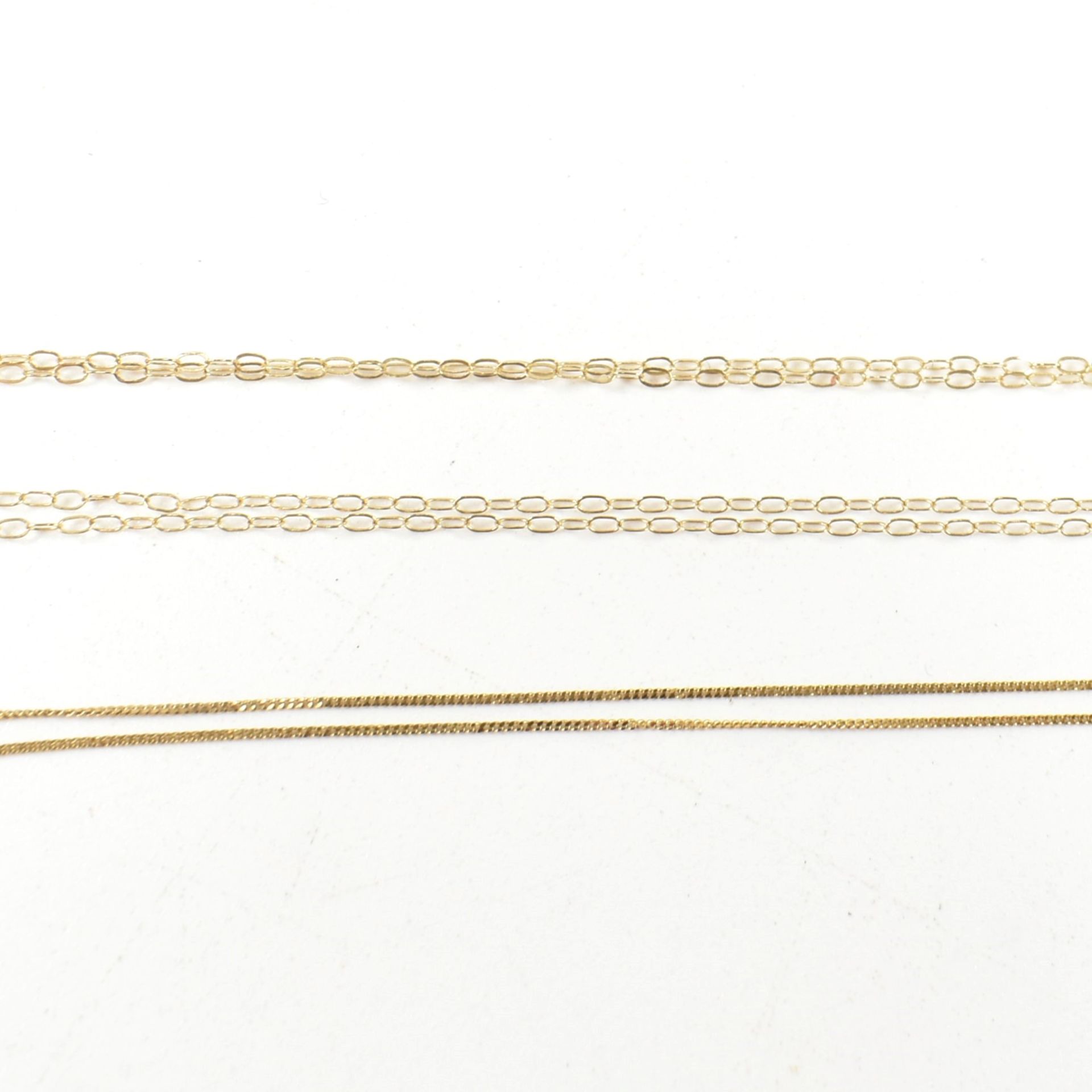 THREE 9CT GOLD DIAMOND & GEM SET CHAIN NECKLACES - Image 4 of 6