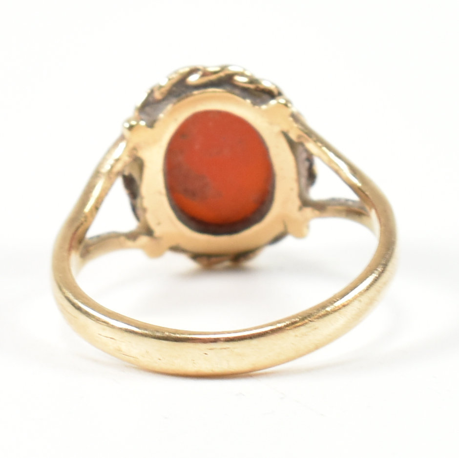 HALLMARKED 9CT GOLD & CARNELIAN CABOCHON RING - Image 5 of 7