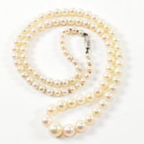 9CT WHITE GOLD & CULTURED PEARL NECKLACE