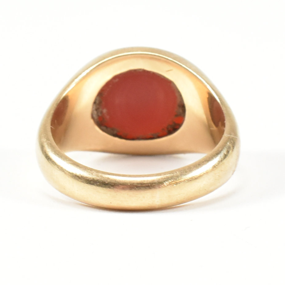 HALLMARKED 9CT GOLD & CARNELIAN SIGNET RING - Image 6 of 9