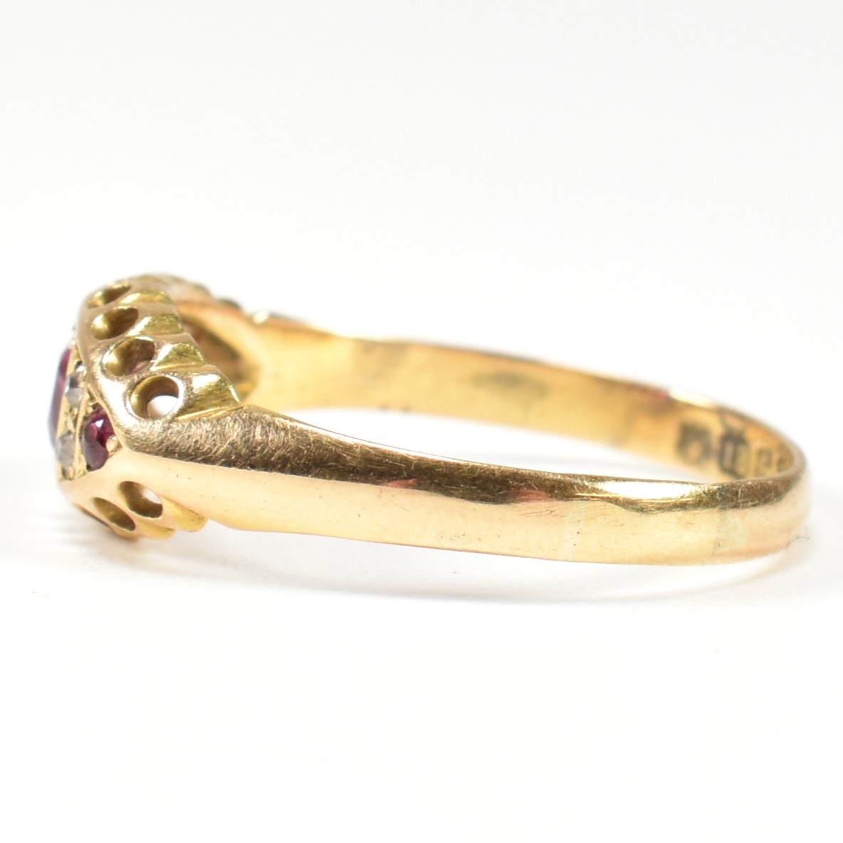 EDWARDIAN 18CT GOLD RUBY & DIAMOND RING - Image 6 of 9