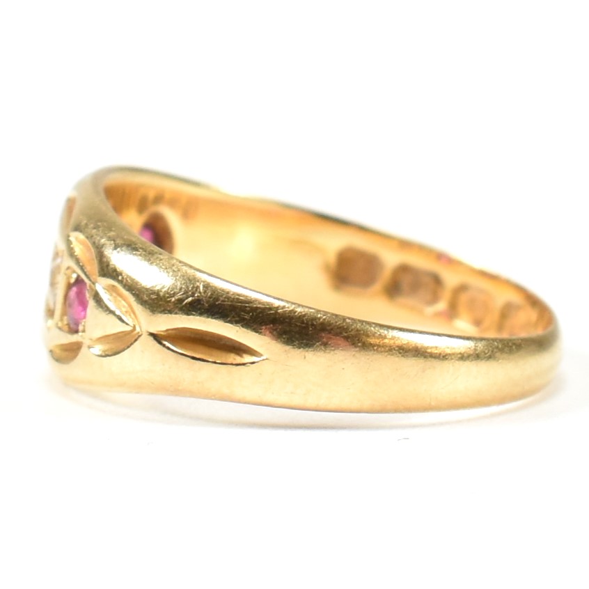VICTORIAN HALLMARKED 18CT GOLD RUBY & DIAMOND GYPSY RING - Image 7 of 9
