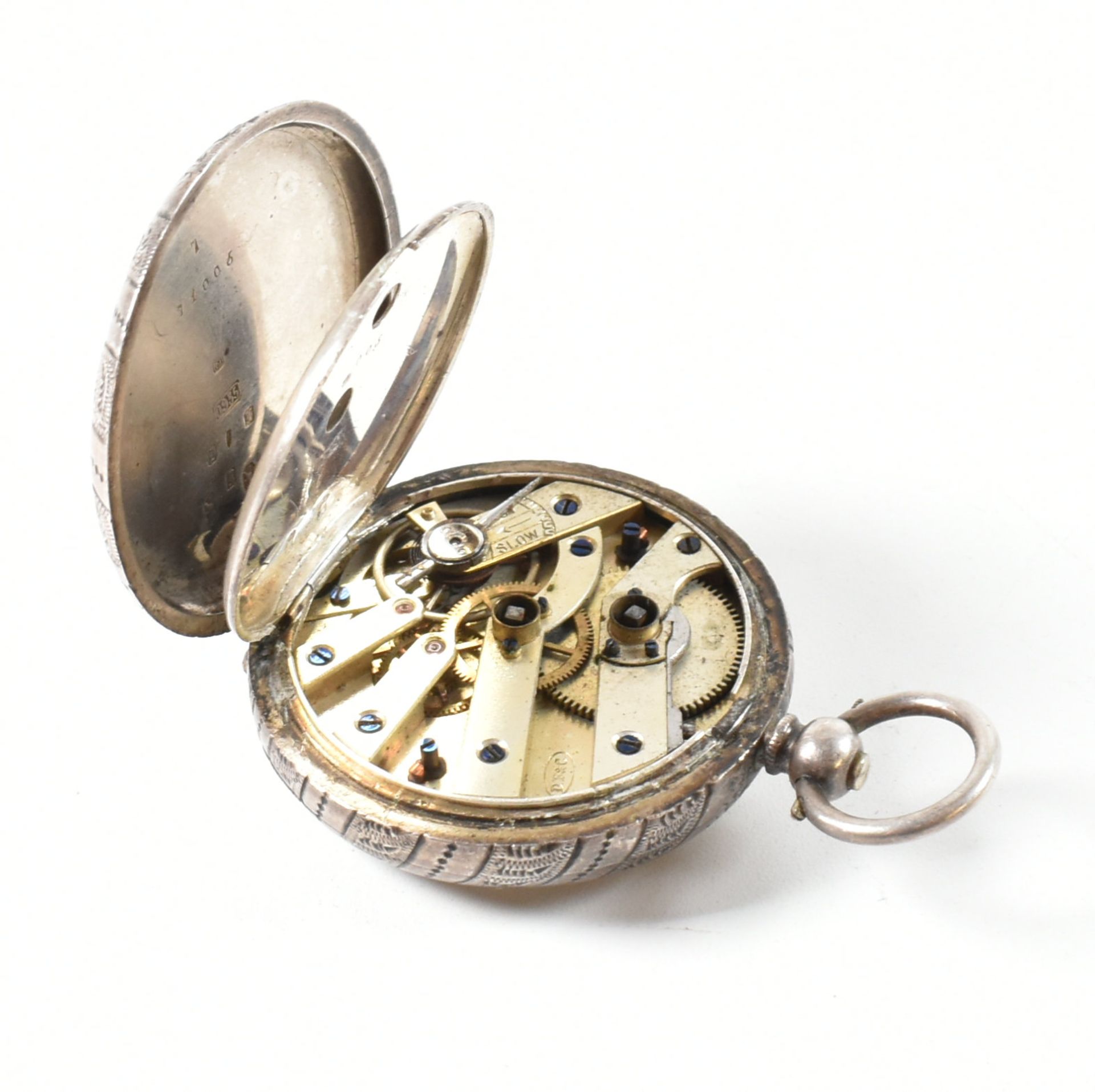 HALLMARKED SILVER R. SHOWERING OF BRISTOL FOB POCKET WATCH - Image 5 of 6