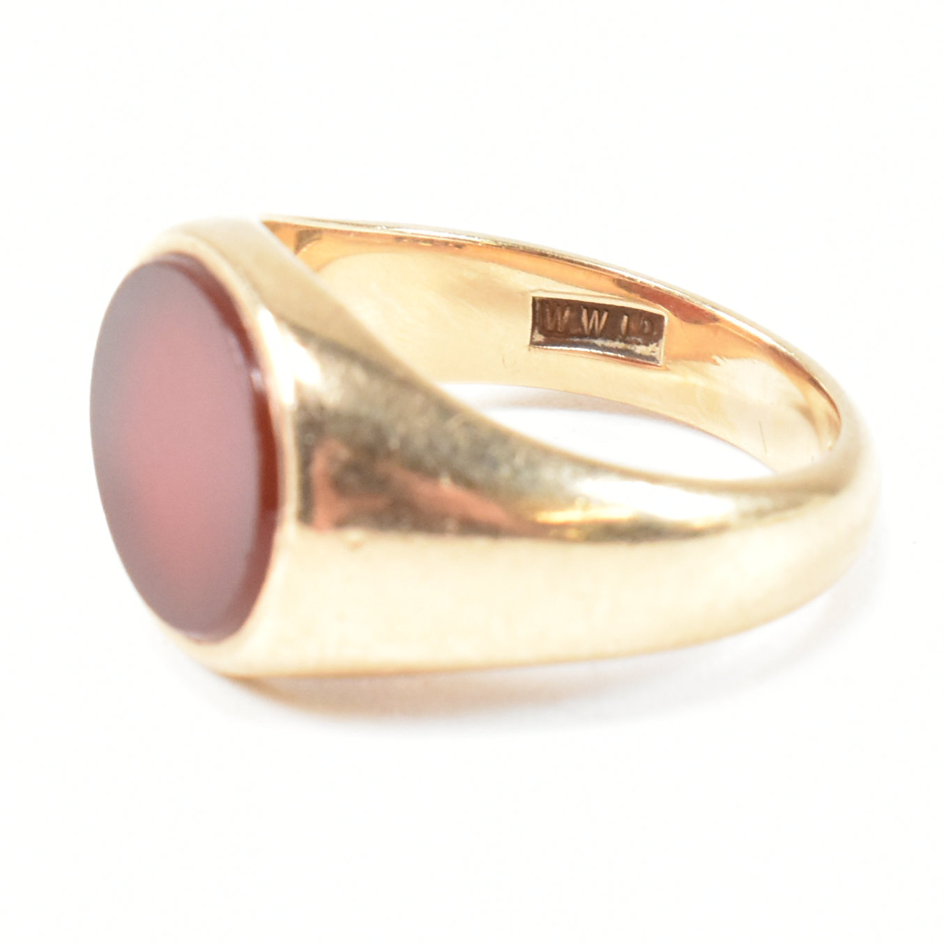 HALLMARKED 9CT GOLD & CARNELIAN SIGNET RING - Image 7 of 9