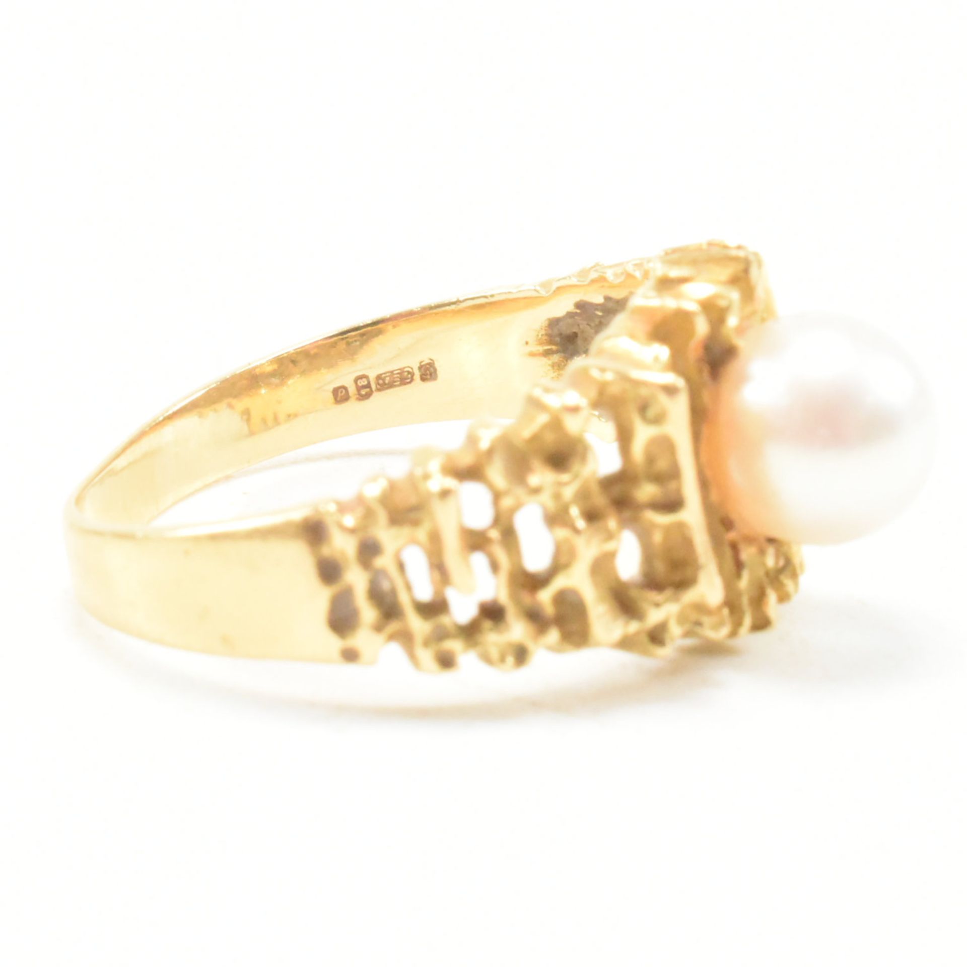 VINTAGE 18CT GOLD & PEARL DRESS RING - Image 6 of 7