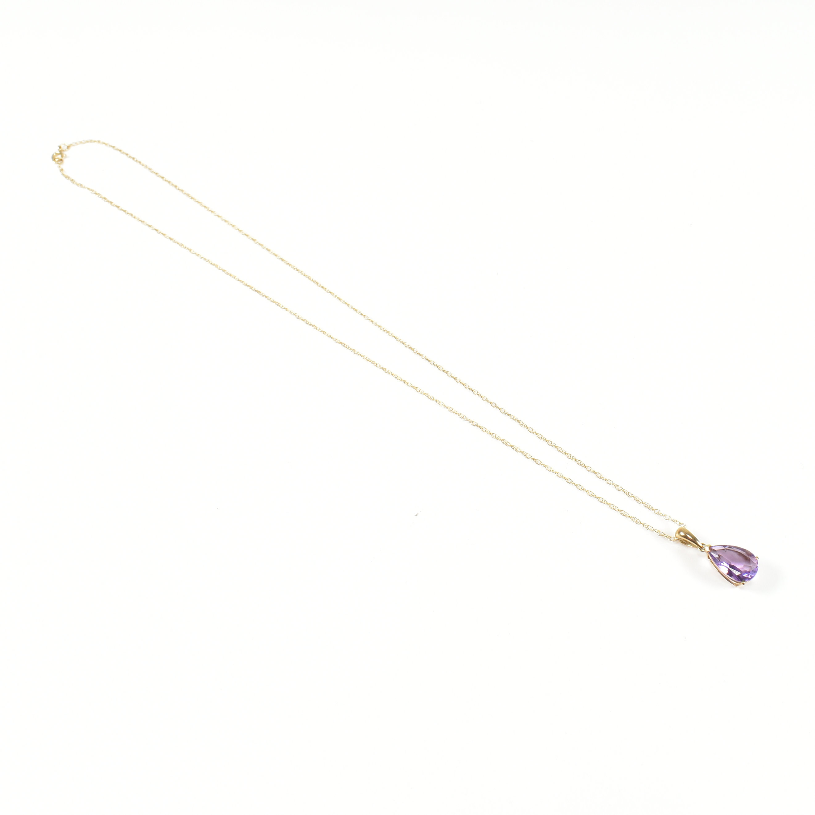 9CT GOLD & AMETHYST PENDANT NECKLACE - Bild 2 aus 4