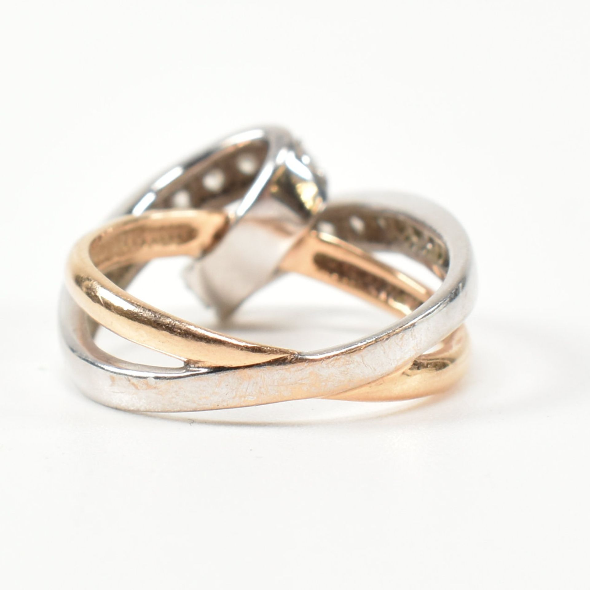 14CT WHITE & ROSE GOLD & CZ TWIST RING - Image 2 of 9