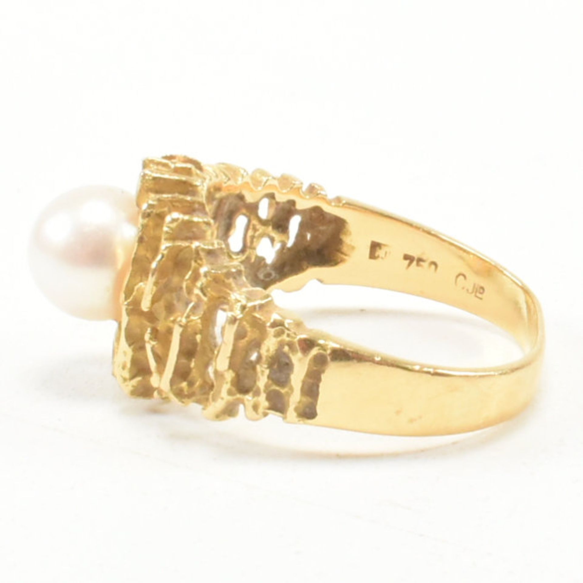 VINTAGE 18CT GOLD & PEARL DRESS RING - Image 4 of 7