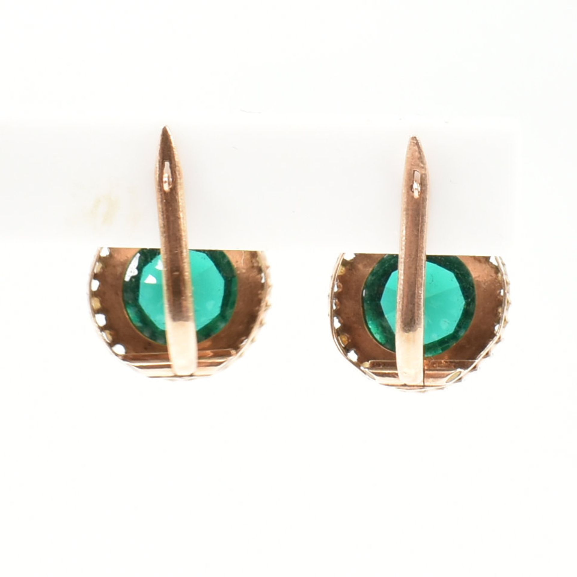 GOLD PEARL & GREEN PASTE EARRINGS - Image 7 of 7