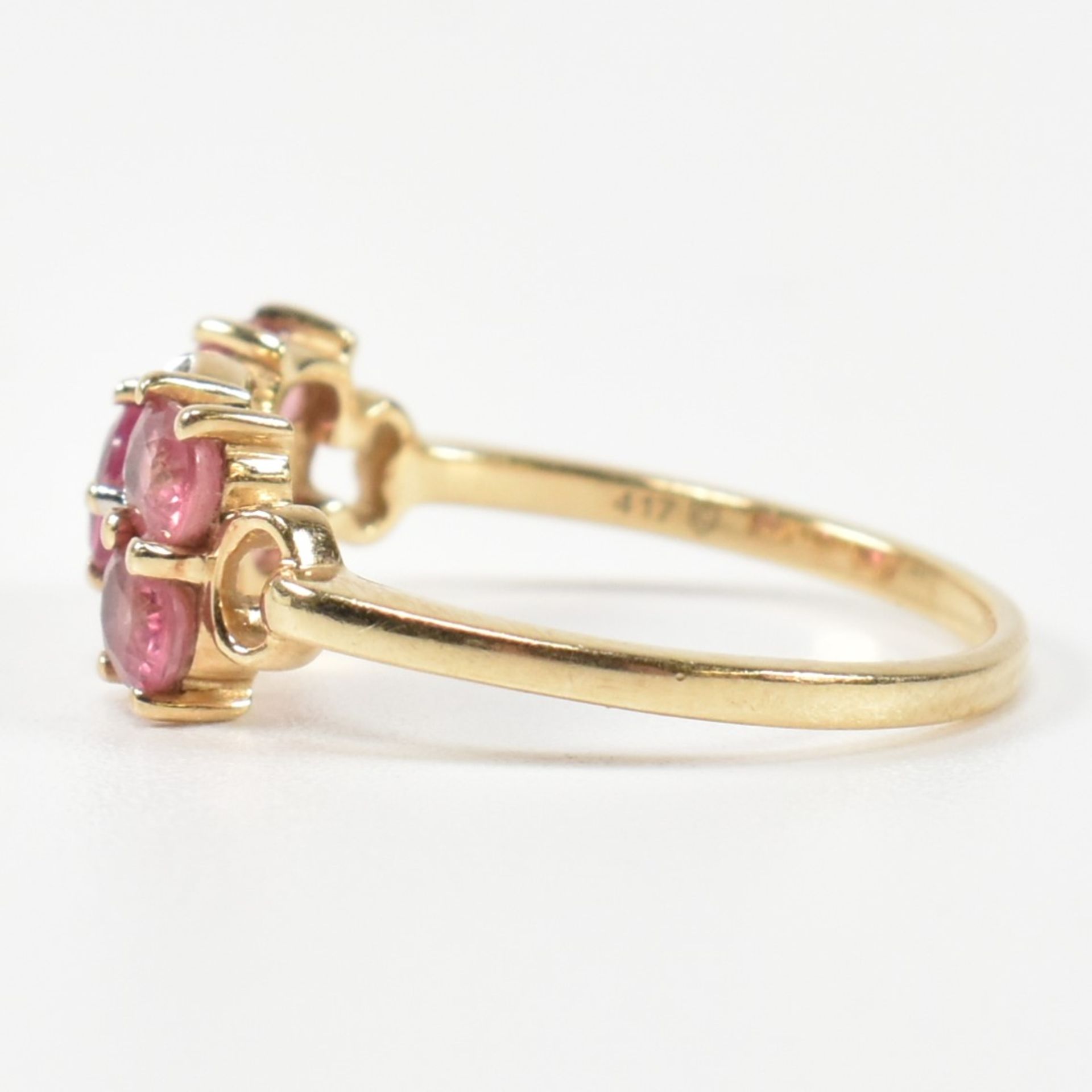 HALLMARKED 9CT GOLD PINK SAPPHIRE & DIAMOND RING - Image 7 of 8