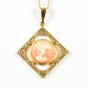 9CT GOLD CAMEO PENDANT NECKLACE
