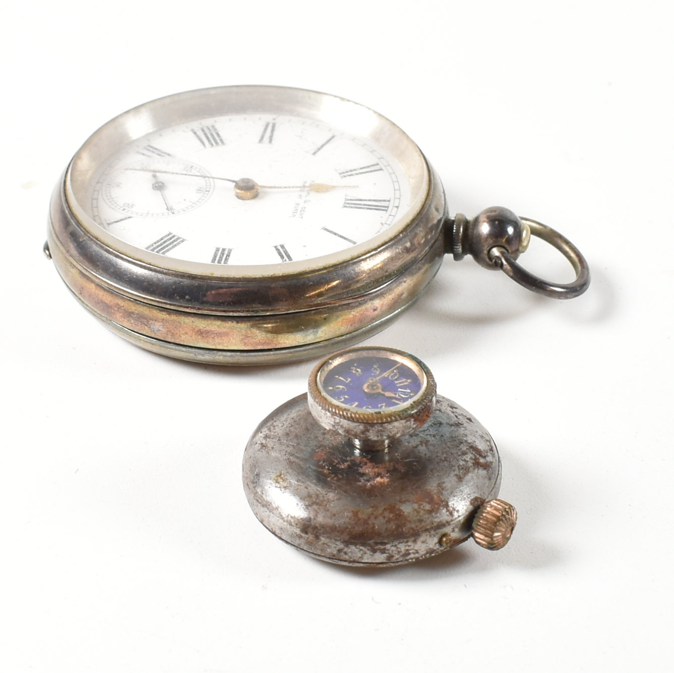 935 SILVER KENDAL & DENT SWISS SILVER POCKET WATCH - Image 3 of 5