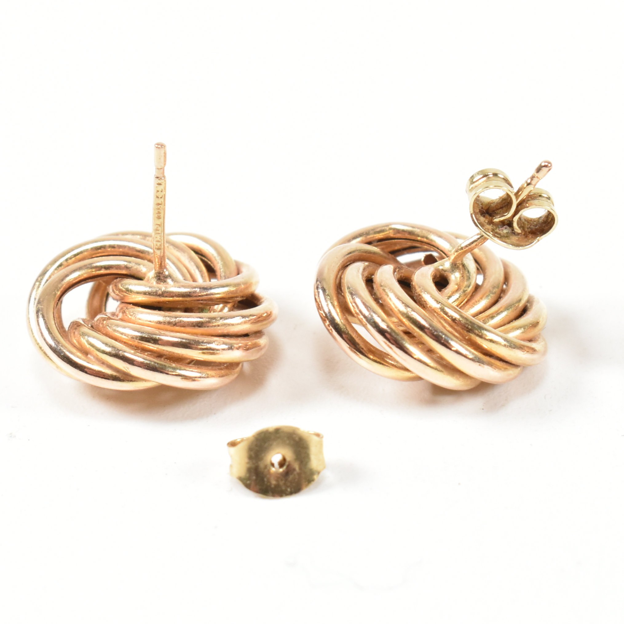 TWO PAIRS OF HALLMARKED 9CT GOLD EARRINGS - Image 5 of 6