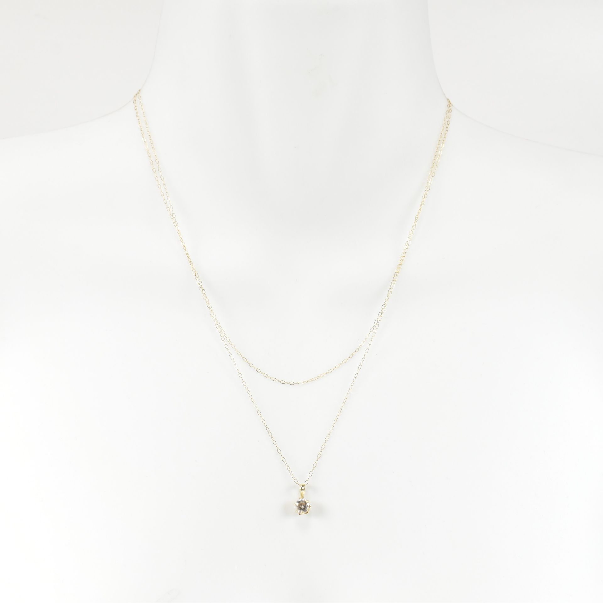 THREE 9CT GOLD DIAMOND & GEM SET CHAIN NECKLACES - Image 6 of 6