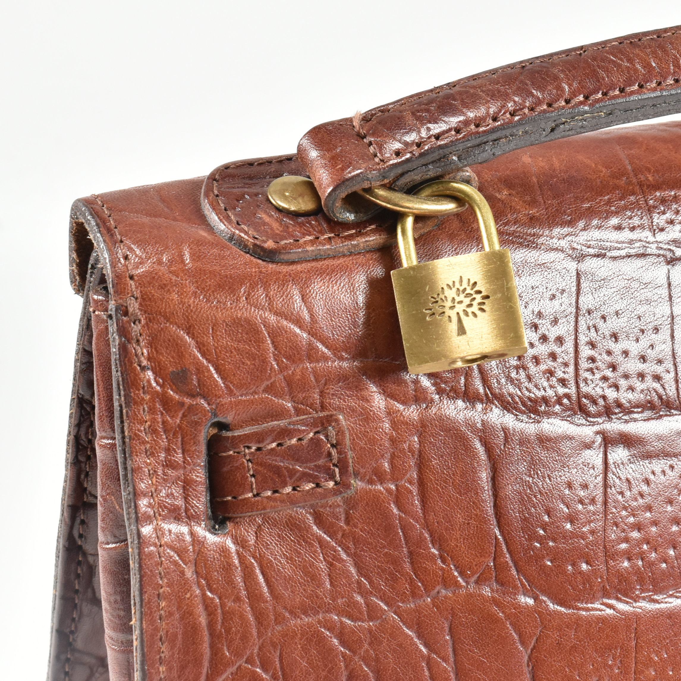 MULBERRY BROWN LEATHER KELLY BAG WITH CROSSBODY STRAP - Image 6 of 9