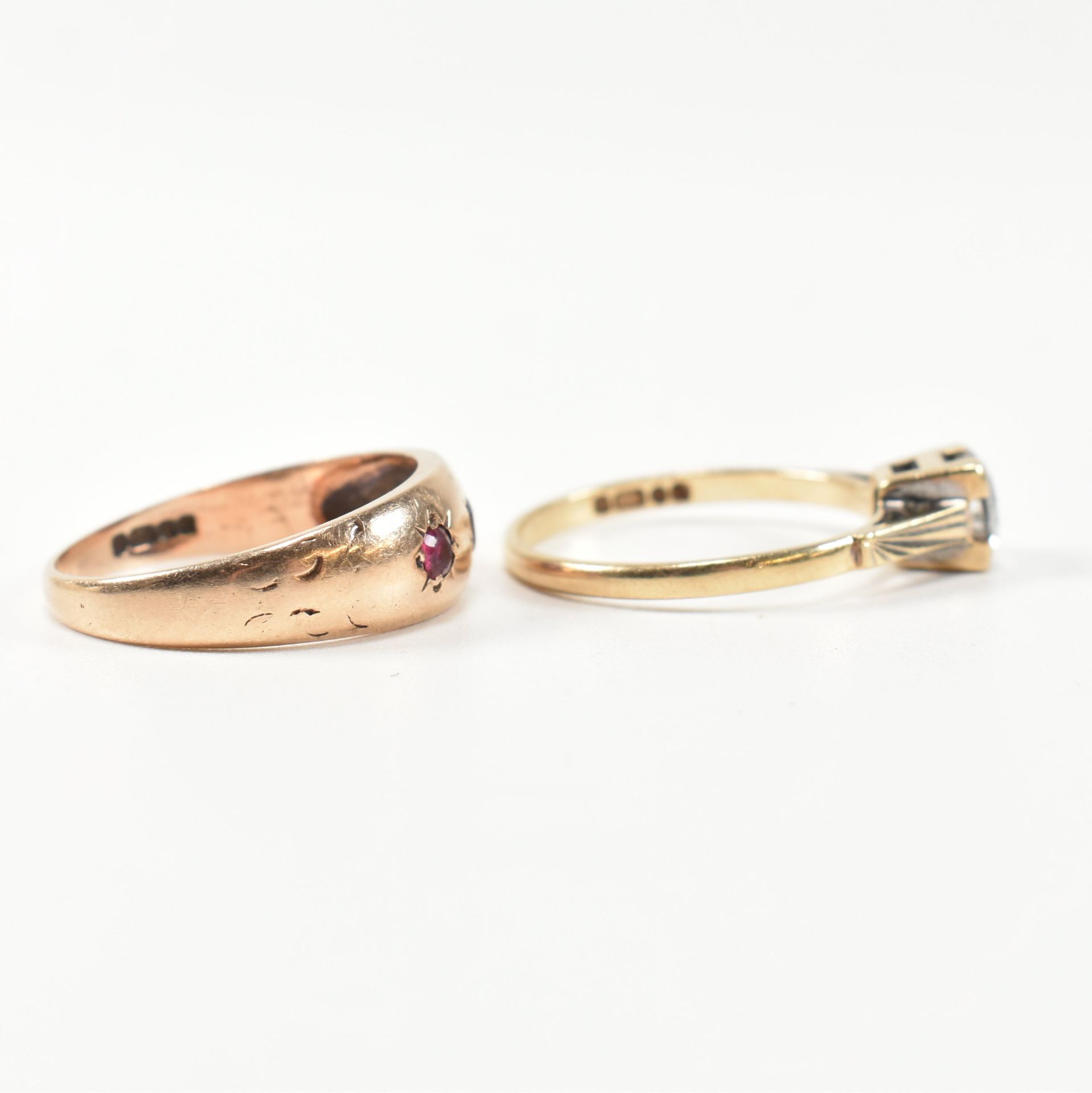 TWO HALLMARKED 9CT GOLD & GEM SET RINGS - Image 7 of 12