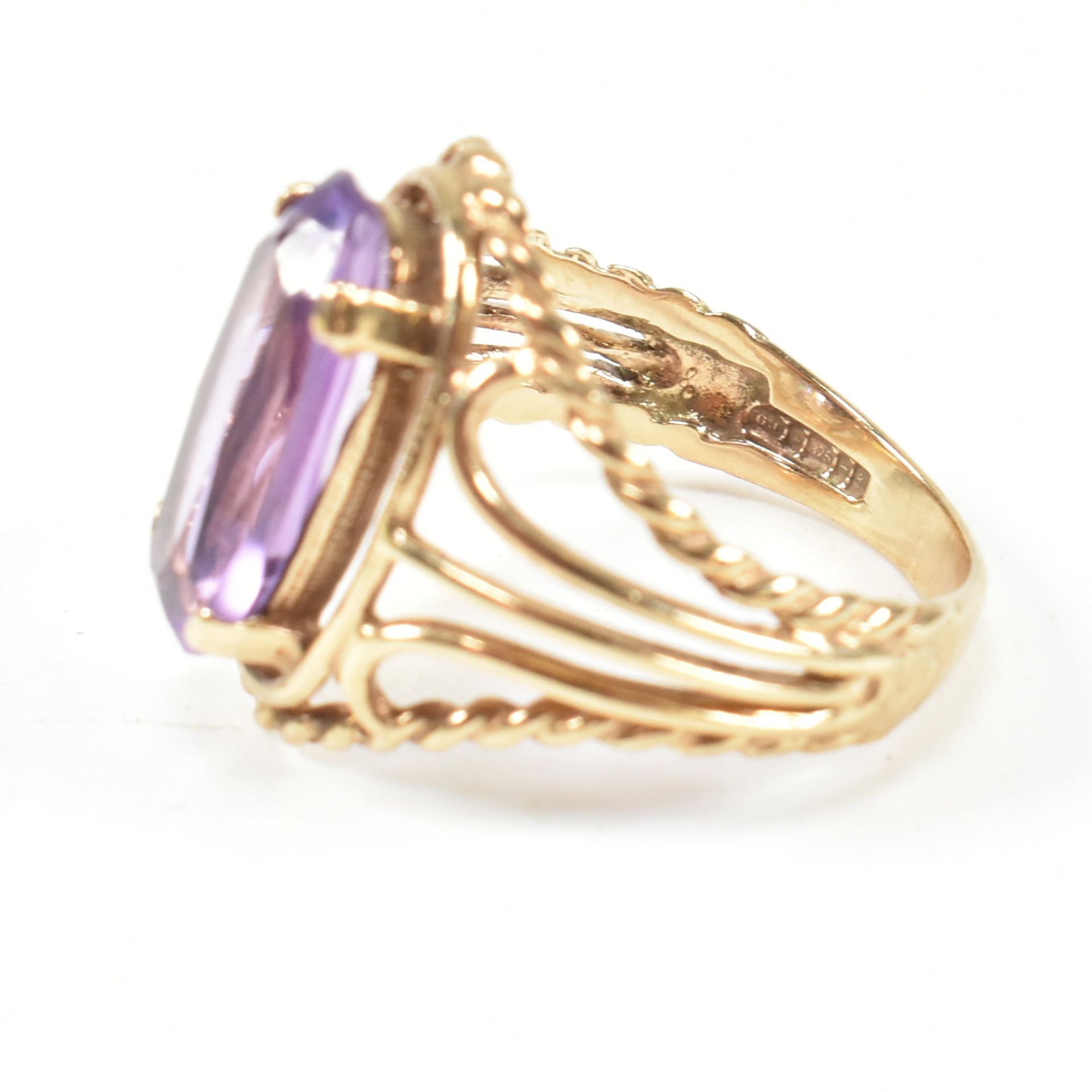 HALLMARKED 9CT GOLD & AMETHYST RING & HALLMARKED 9CT GOLD & SYNTHETIC OPAL RING - Bild 7 aus 8