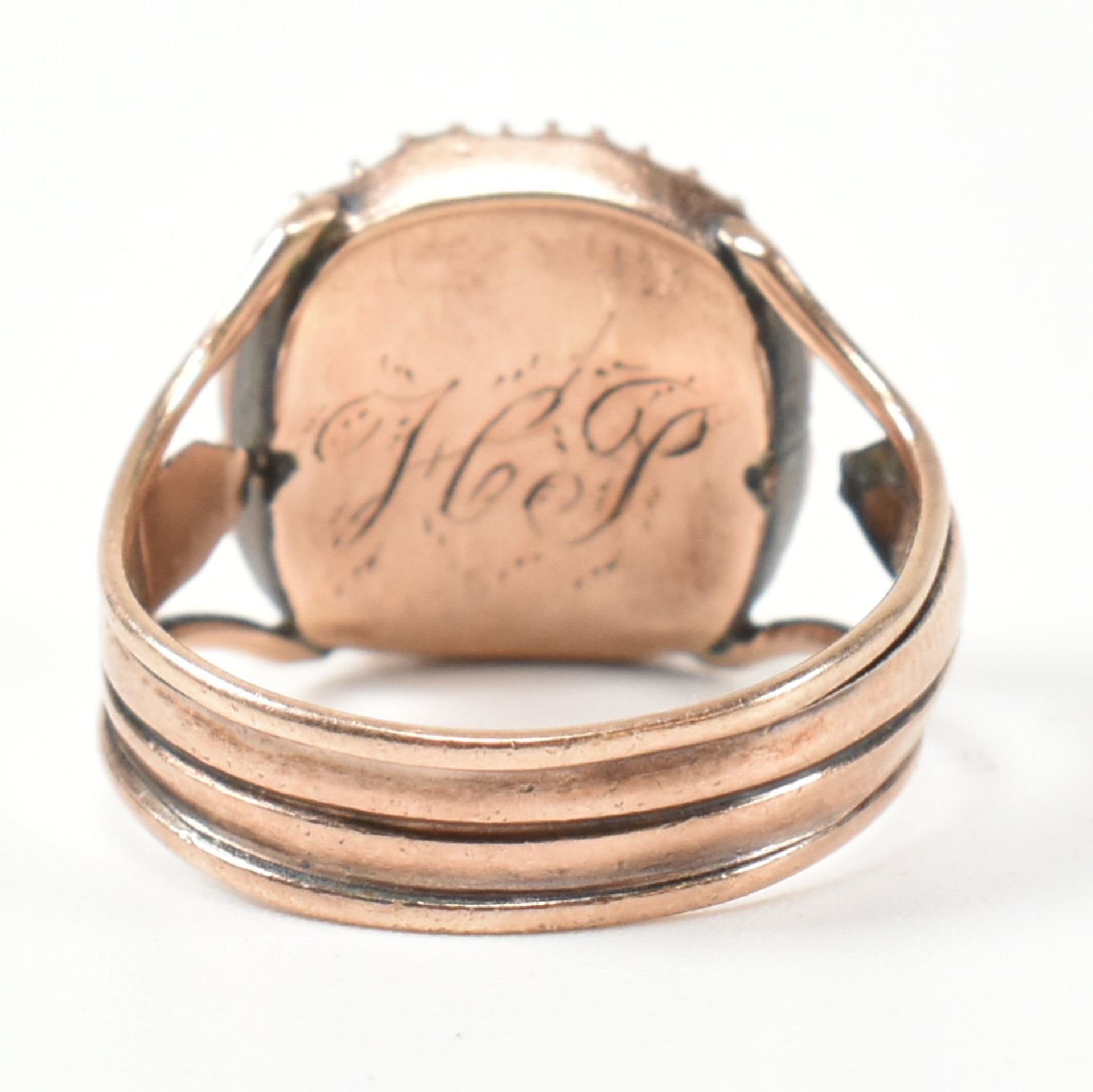 GEORGIAN GOLD & PASTE HAIR LOCKET RING - Image 4 of 6