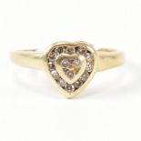 HALLMARKED 9CT GOLD & DIAMOND HEART CLUSTER RING