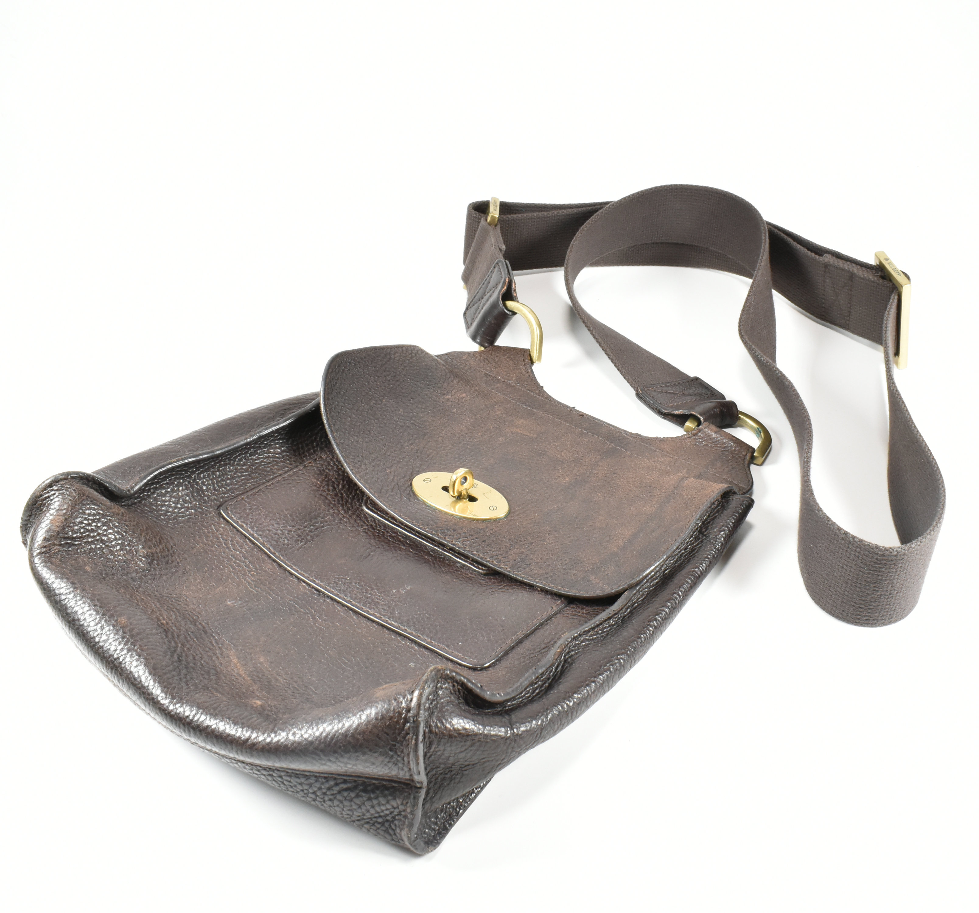 MULBERRY BROWN LEATHER ANTONY CROSSBODY BAG - Image 9 of 9