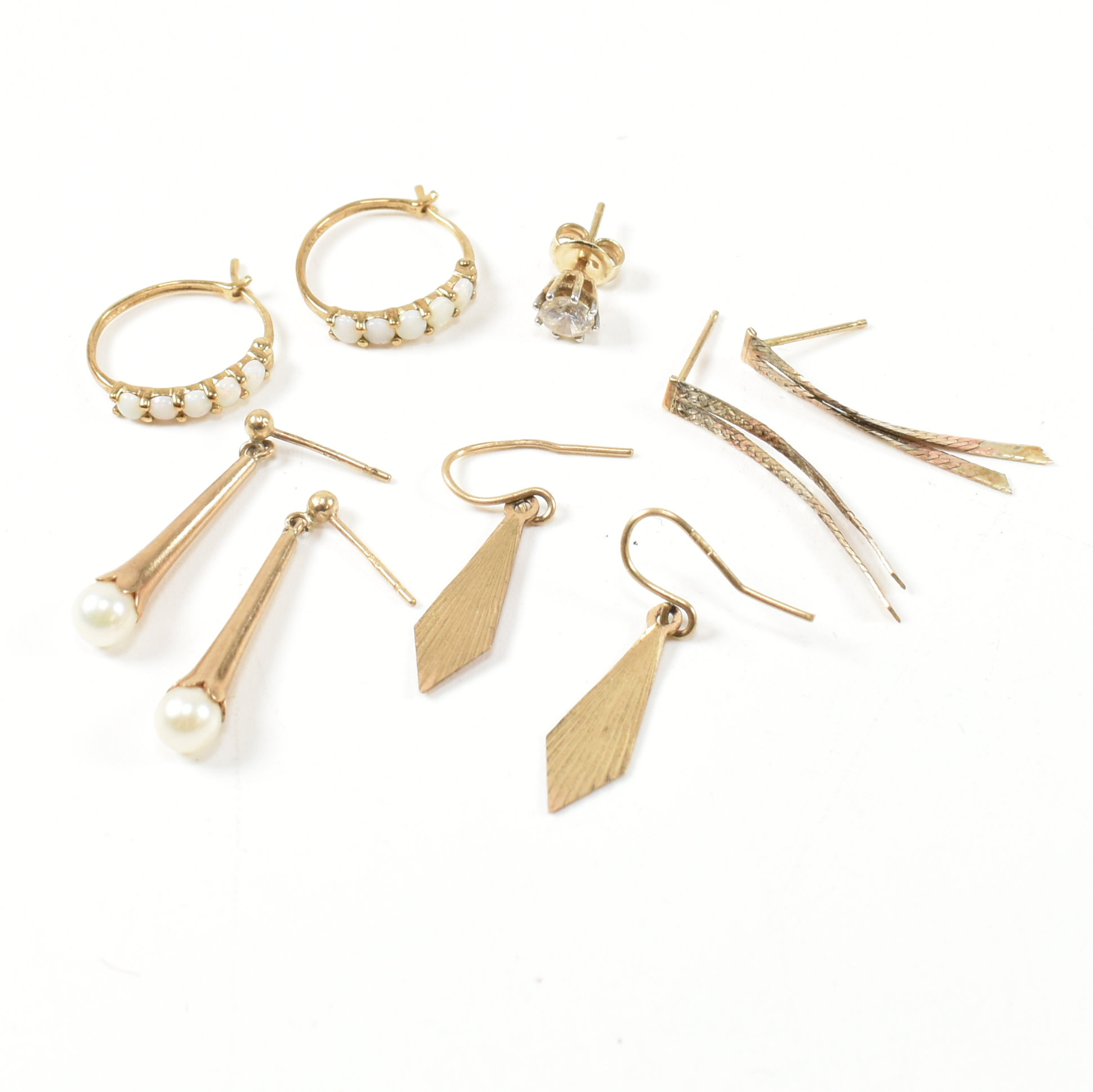 COLLECTION OF 9CT GOLD & GEM SET EARRINGS - Image 2 of 5