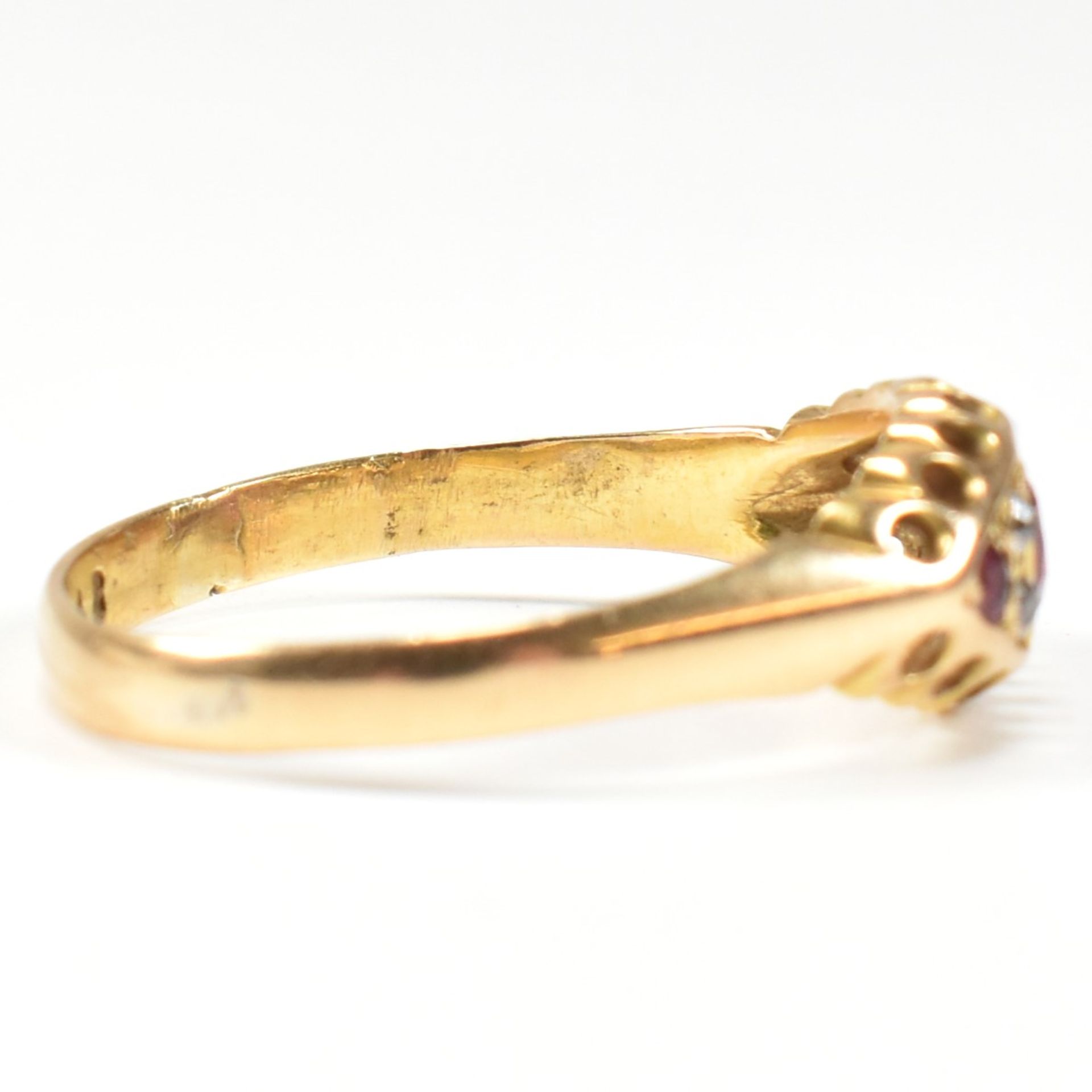 EDWARDIAN 18CT GOLD RUBY & DIAMOND RING - Bild 5 aus 9