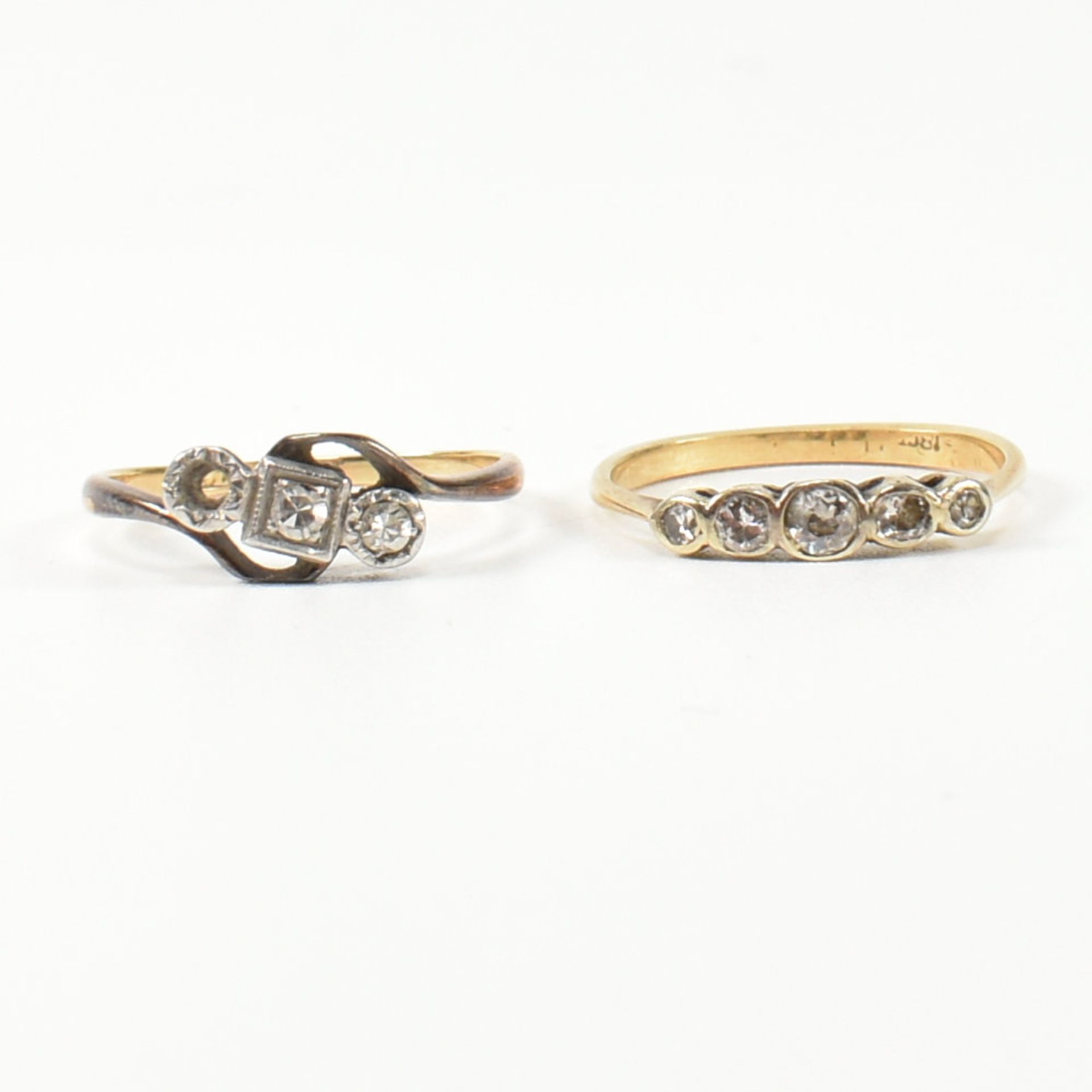 TWO 18CT GOLD & DIAMOND RINGS