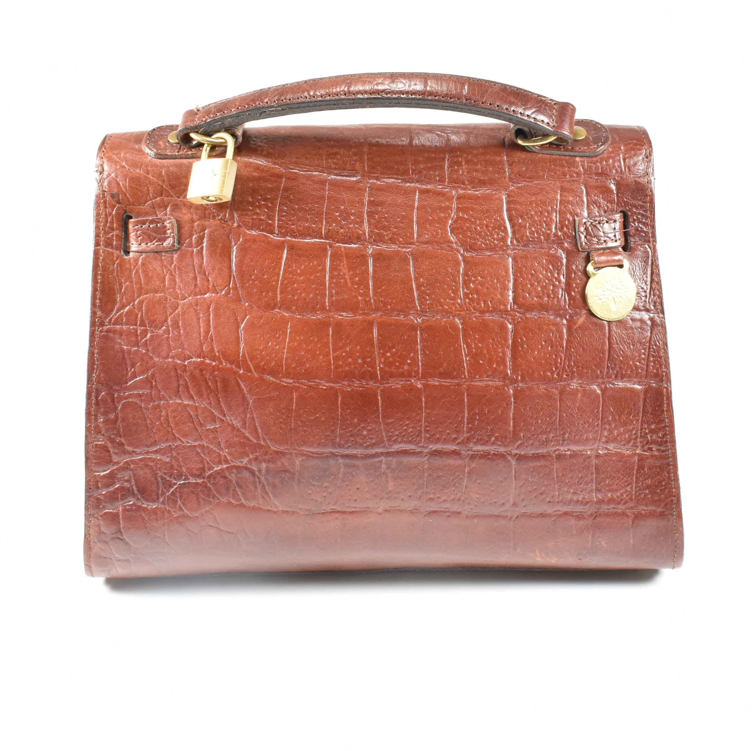 MULBERRY BROWN LEATHER KELLY BAG WITH CROSSBODY STRAP - Image 4 of 9