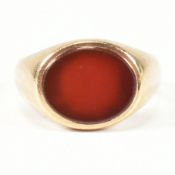 HALLMARKED 9CT GOLD & CARNELIAN SIGNET RING