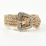 9CT GOLD & DIAMOND BUCKLE RING