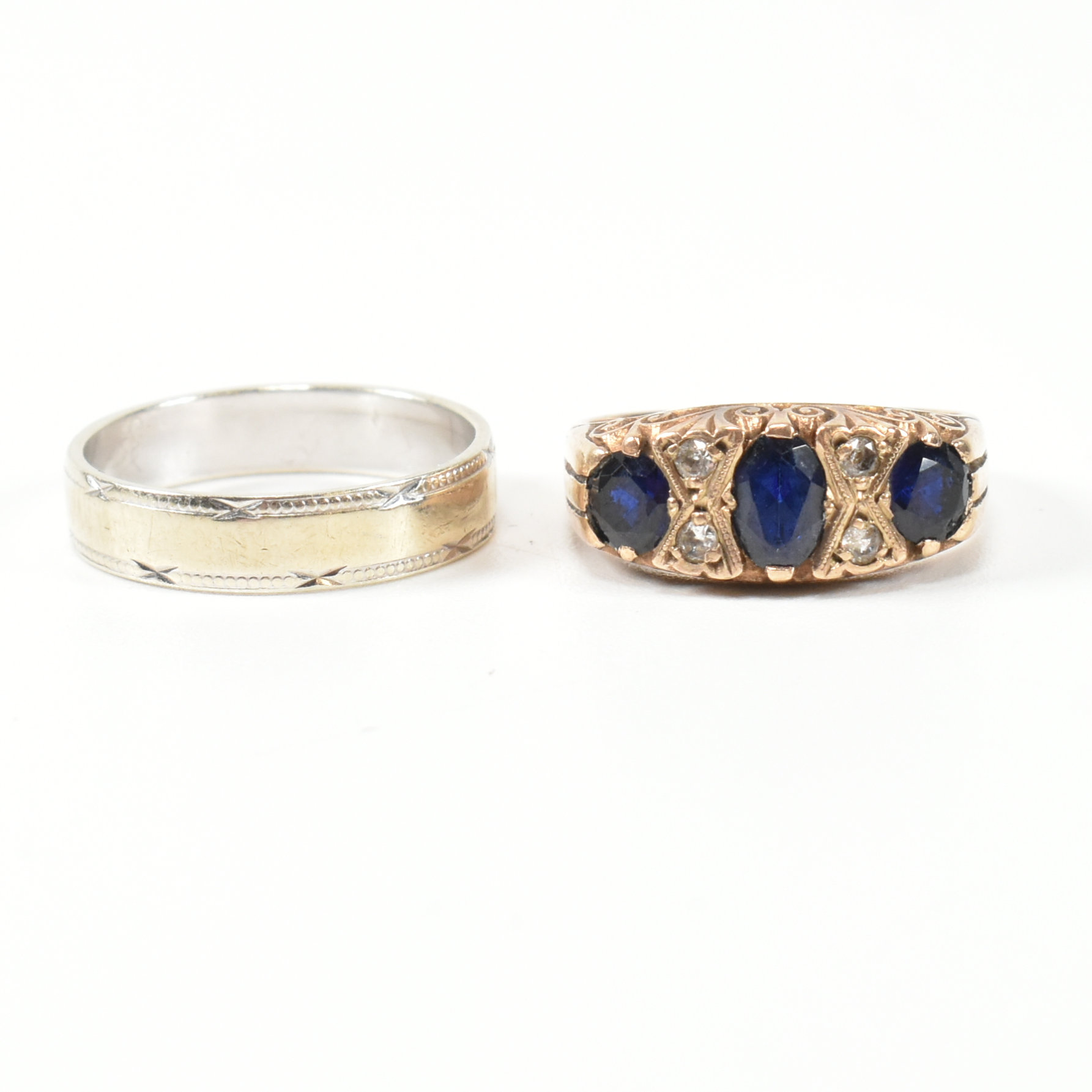 TWO HALLMARKED 9CT GOLD & GEM SET RINGS