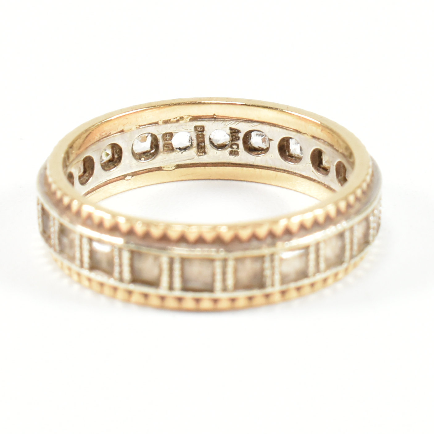 HALLMARKED 9CT GOLD & WHITE STONE ETERNITY RING - Image 4 of 5