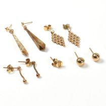 COLLECTION OF 9CT GOLD EARRINGS