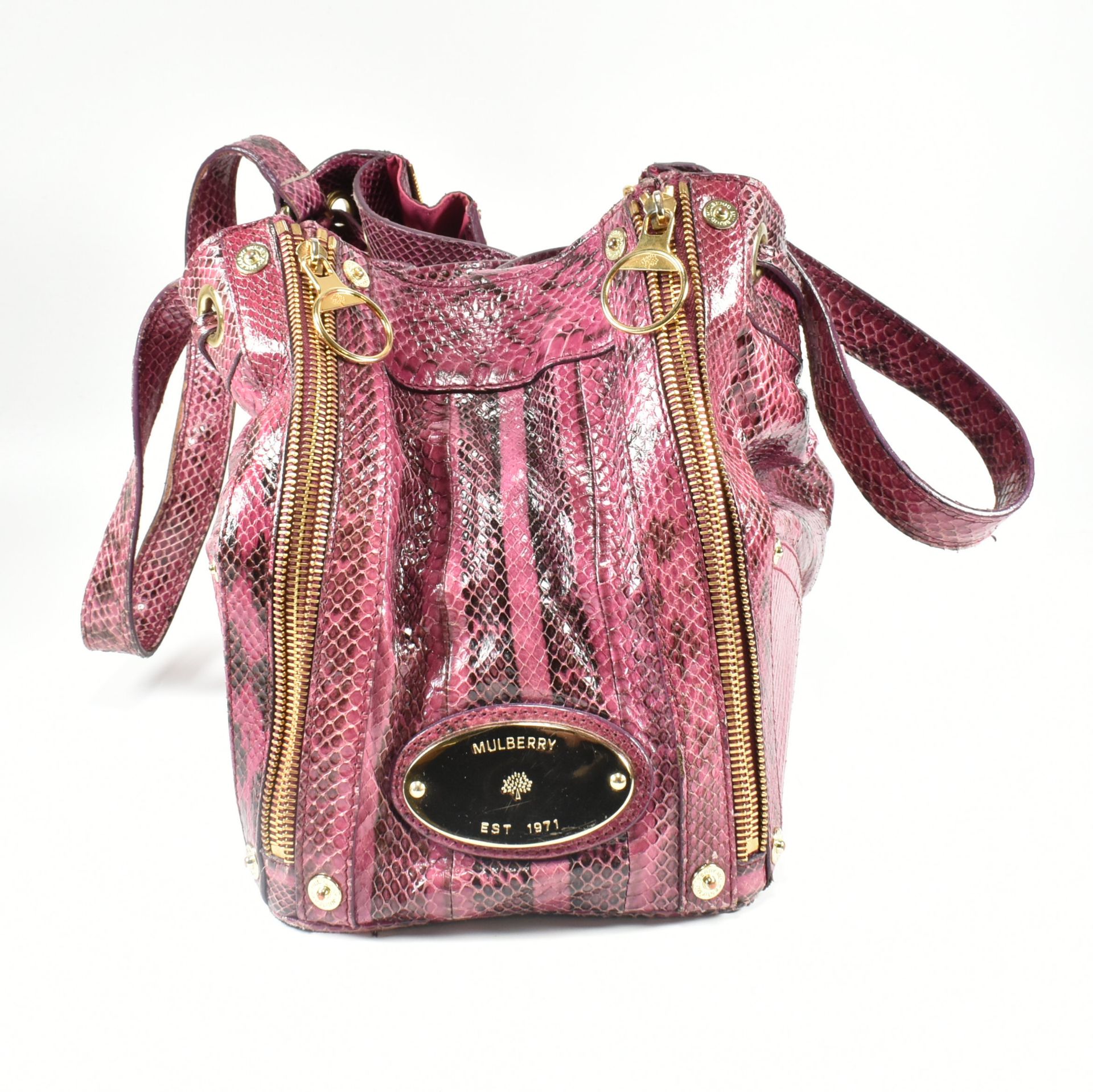 MULBERRY POPPY PINK SNAKESKIN HANDBAG - Bild 3 aus 10