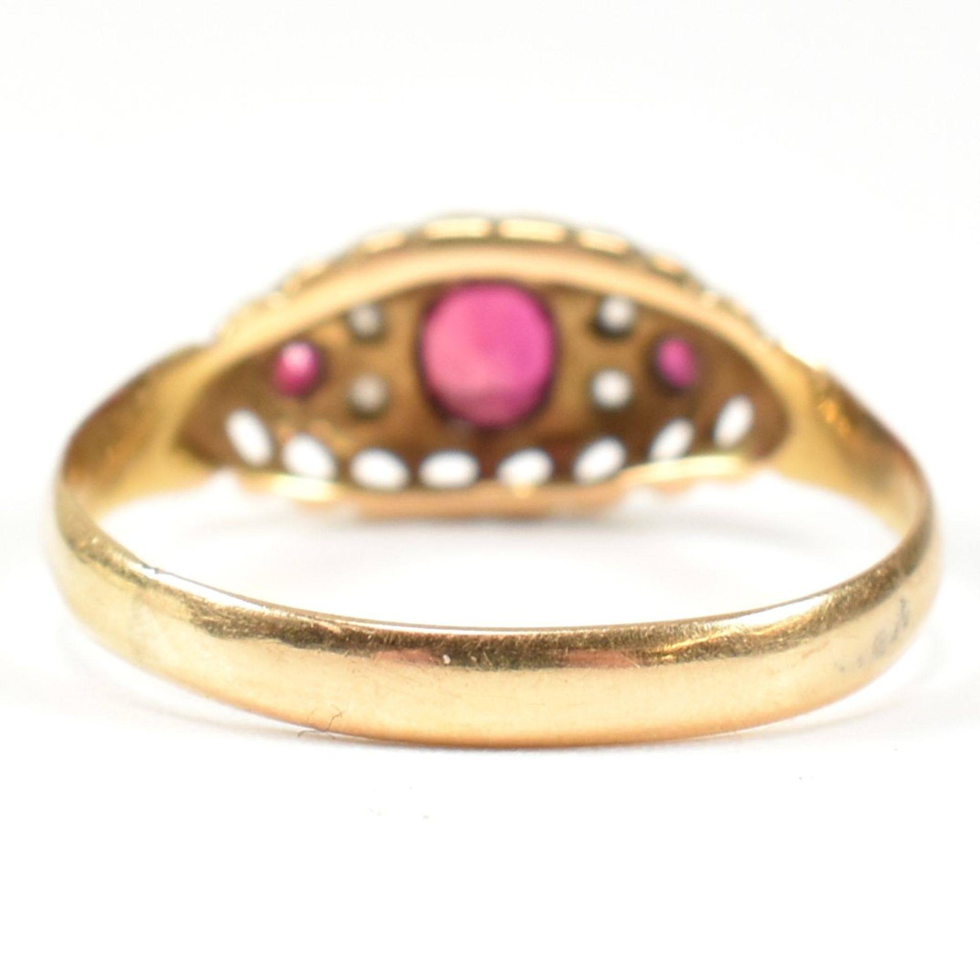 EDWARDIAN 18CT GOLD RUBY & DIAMOND RING - Bild 3 aus 9