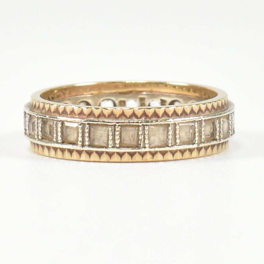 HALLMARKED 9CT GOLD & WHITE STONE ETERNITY RING