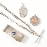 COLLECTION OF HALLMARKED SILVER JEWELLERY & MASONIC CLIP