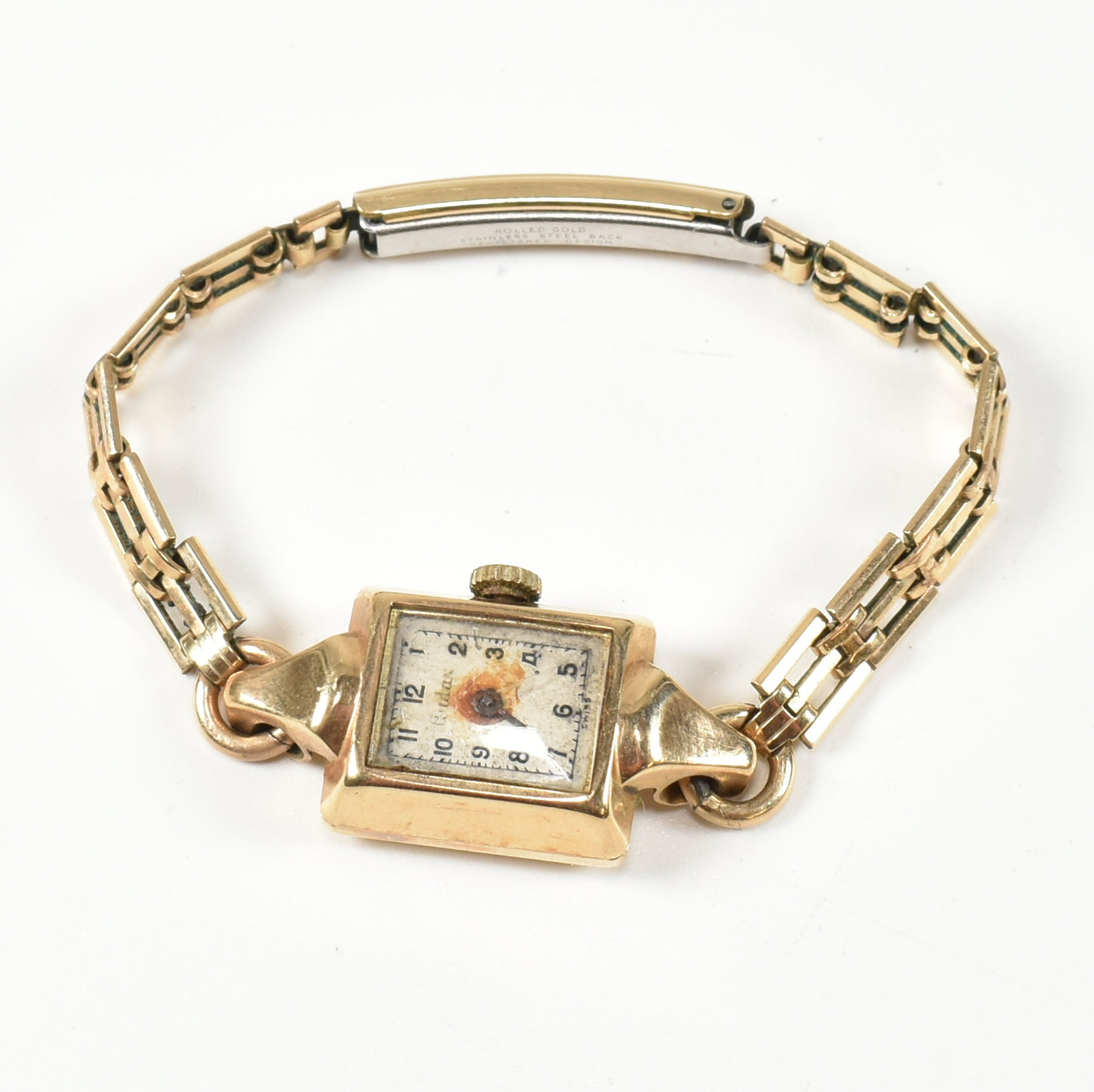HALLMARKED 9CT GOLD AUDAX LADIES DRESS WATCH WITH ROLLED GOLD BRACELET - Image 2 of 7