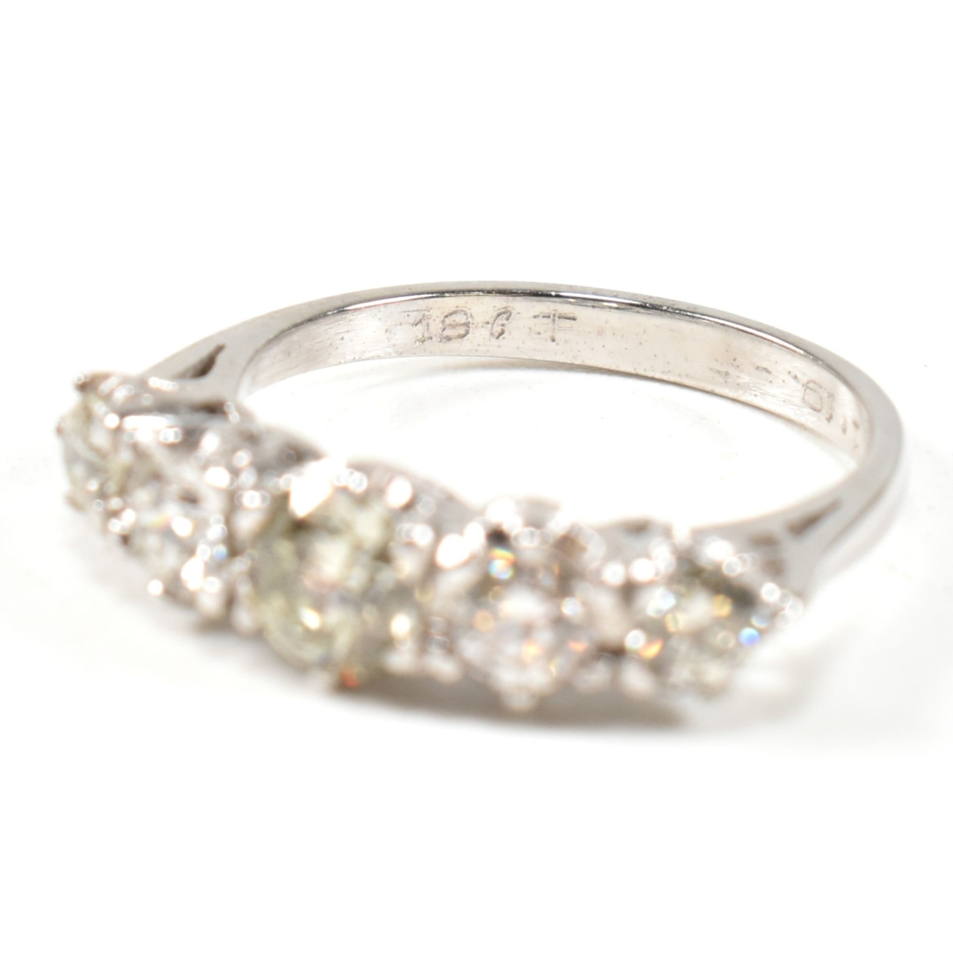 WHITE GOLD & DIAMOND FIVE STONE RING - Image 9 of 10